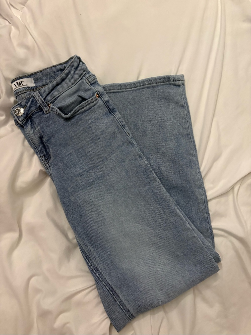 Mid Rise Wide Leg Jeans by YMI